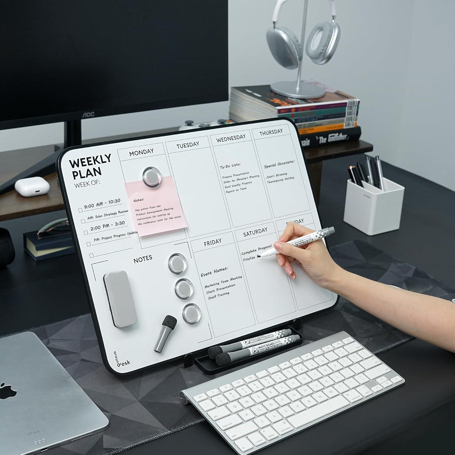 Tablero de Borrado en Seco Doble Cara 40.64x30.48cm Aroundesk