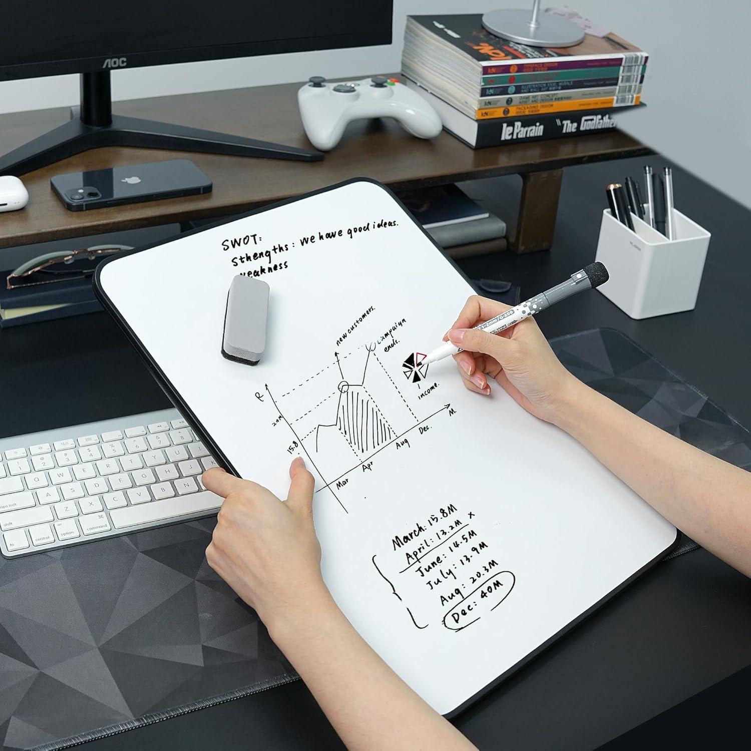 Tablero de Borrado en Seco Doble Cara 40.64x30.48cm Aroundesk