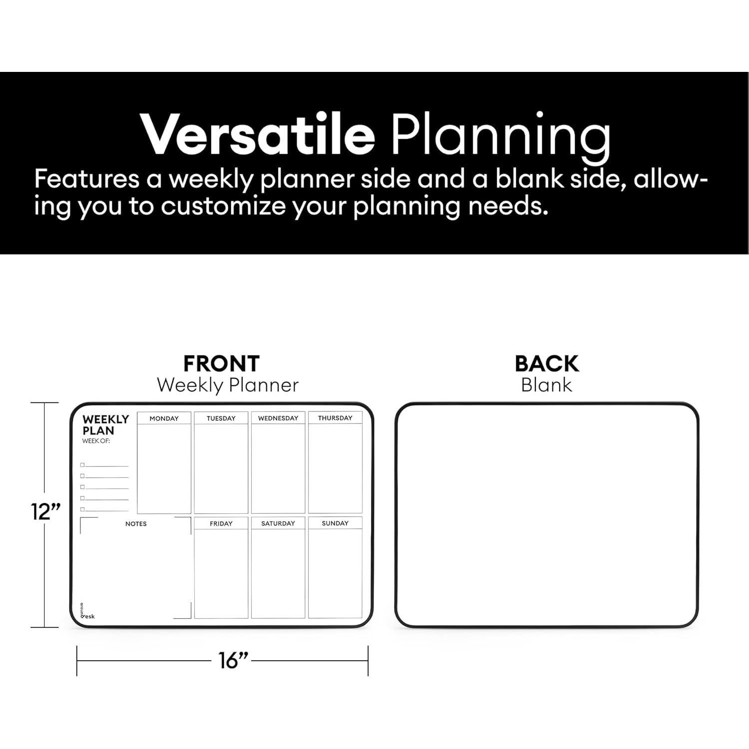 Tablero de Borrado en Seco Doble Cara 40.64x30.48cm Aroundesk