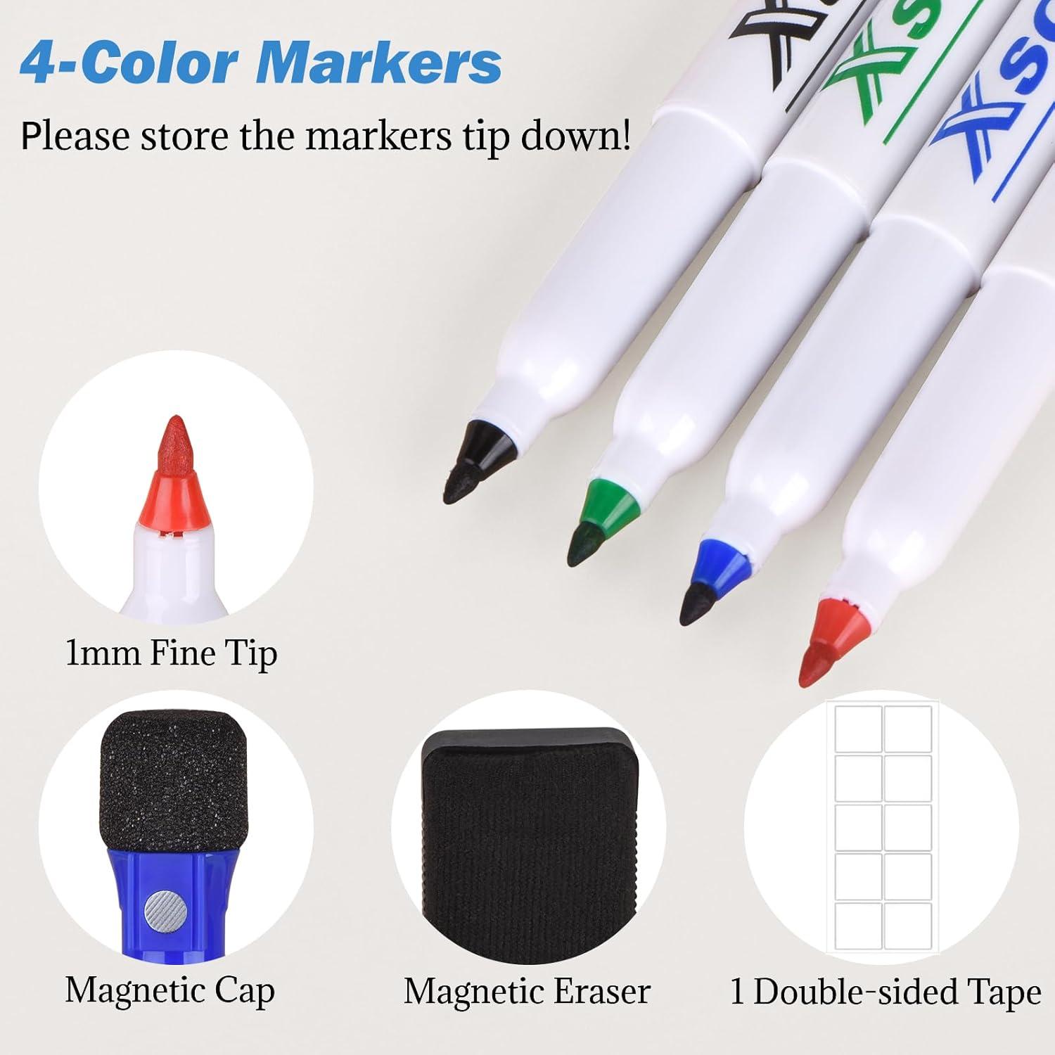 Pizarra Blanca Magnética Semanal POPRUN 42x28 cm para Refrigerador