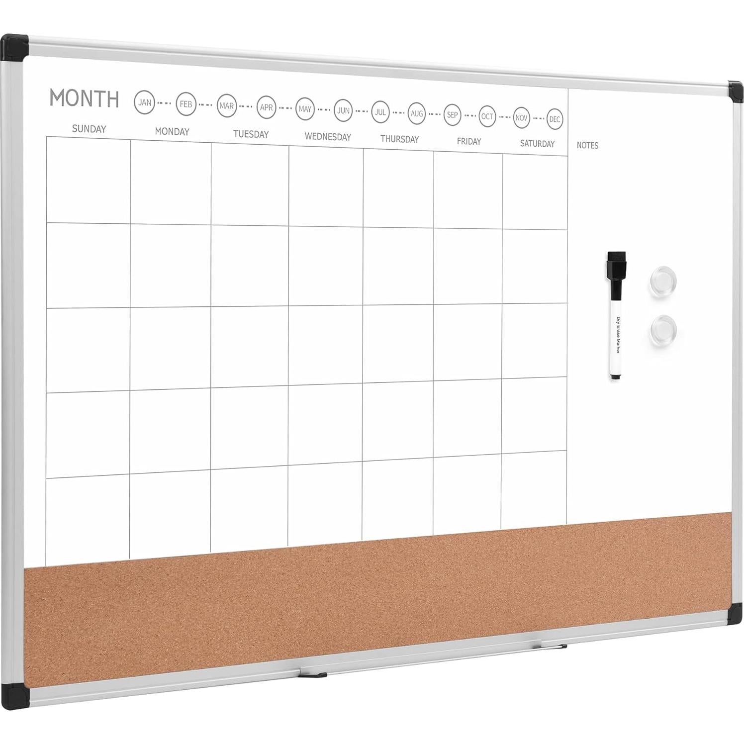 Calendario Mensual Pizarra Blanca 61x91 cm Amazon Basics