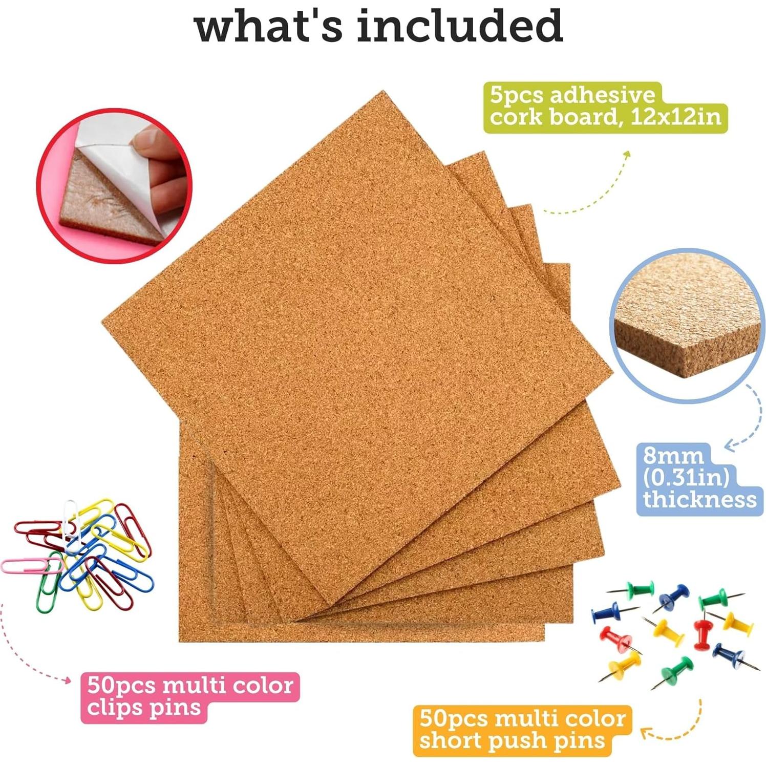 Baldosas de Corcho Autoadhesivas Incraftables 30x30 cm - 5 Piezas