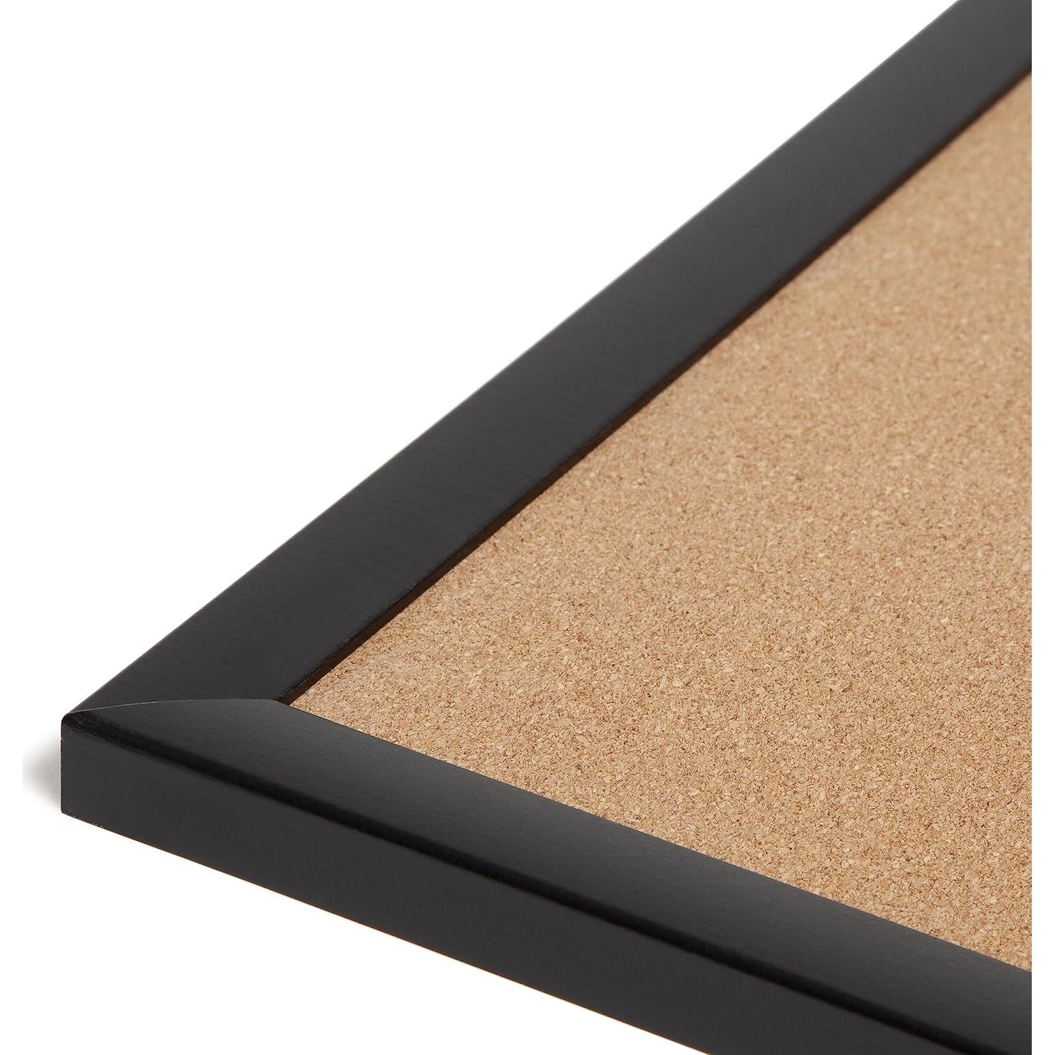 Tablero de Corcho U Brands 58.4x43.2 cm Marco Madera Negra