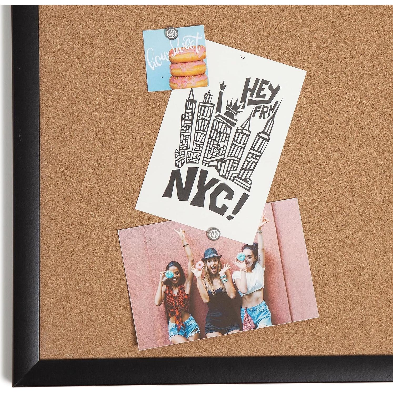 Tablero de Corcho U Brands 58.4x43.2 cm Marco Madera Negra