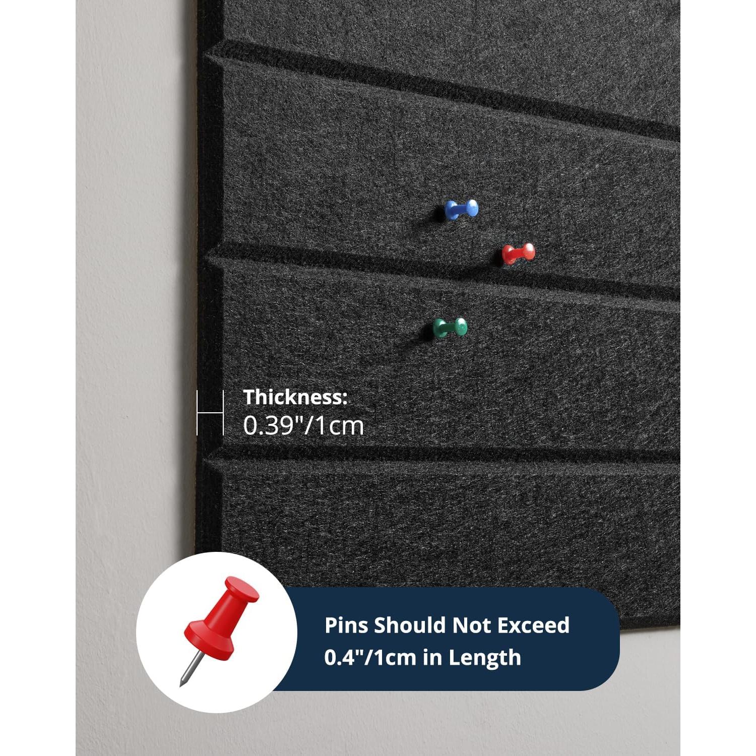 Tablero de Corcho Autoadhesivo Woovio 12 Piezas 30.48cm Negro