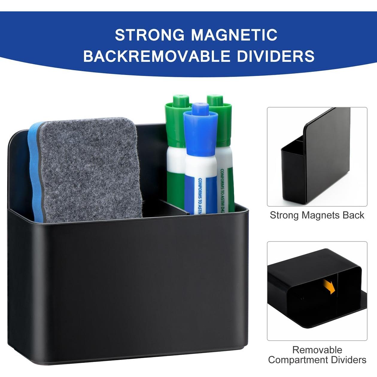 Soporte Magnético para Marcadores Simetufy - Negro, 12.5x12x4 cm