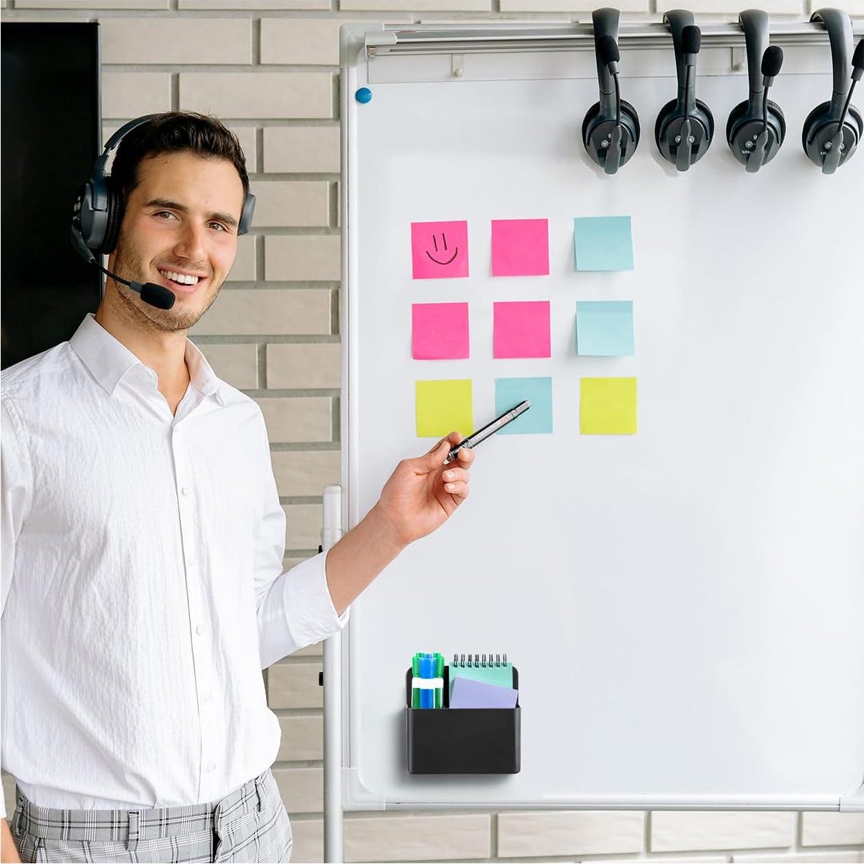 Soporte Magnético para Marcadores Simetufy - Negro, 12.5x12x4 cm