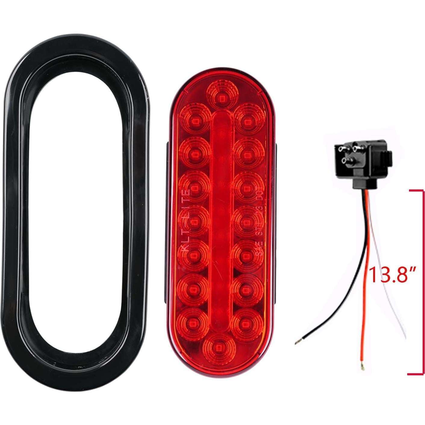 Luces Traseras LED Fouwick 6" Ovaladas 24 LEDs Rojo IP67