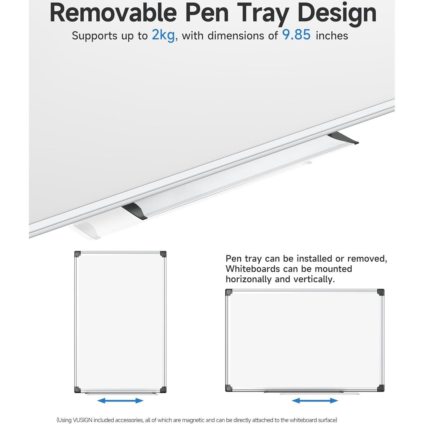 Pizarra Blanca Magnética VUSIGN 45.72x30.48cm con Accesorios