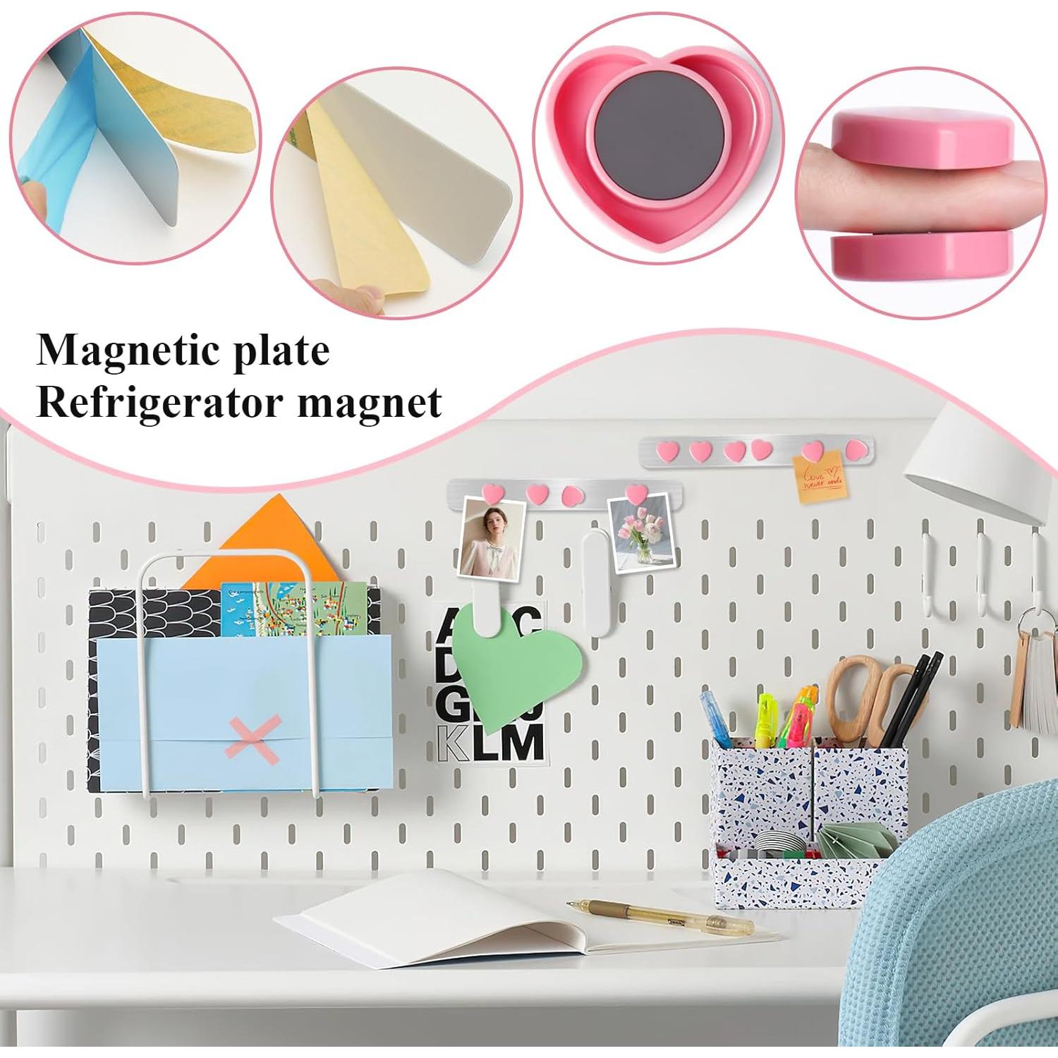 Tablero Magnético DUJEQM 4 Piezas con Imanes Corazón Rosa