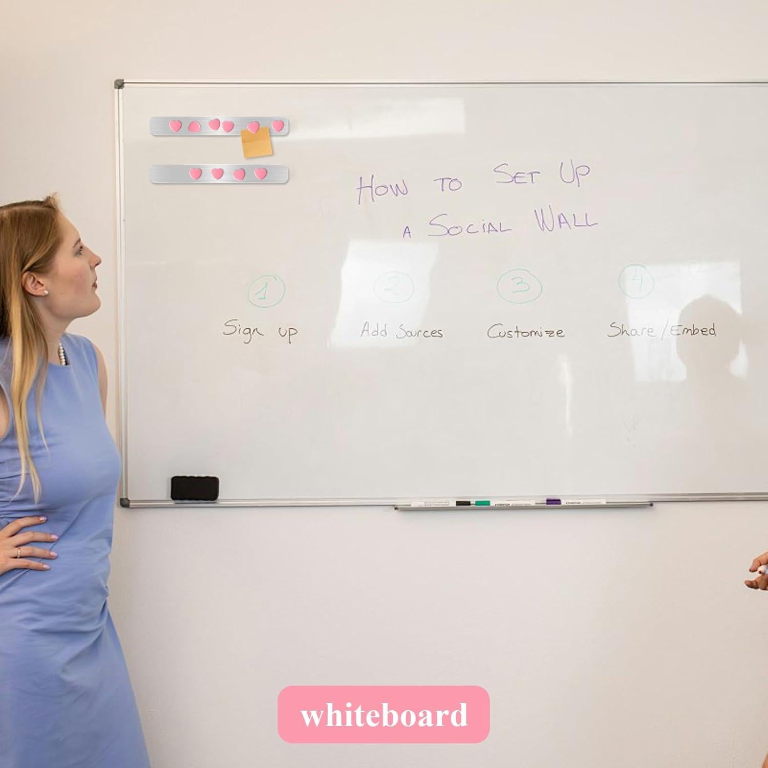 Tablero Magnético DUJEQM 4 Piezas con Imanes Corazón Rosa