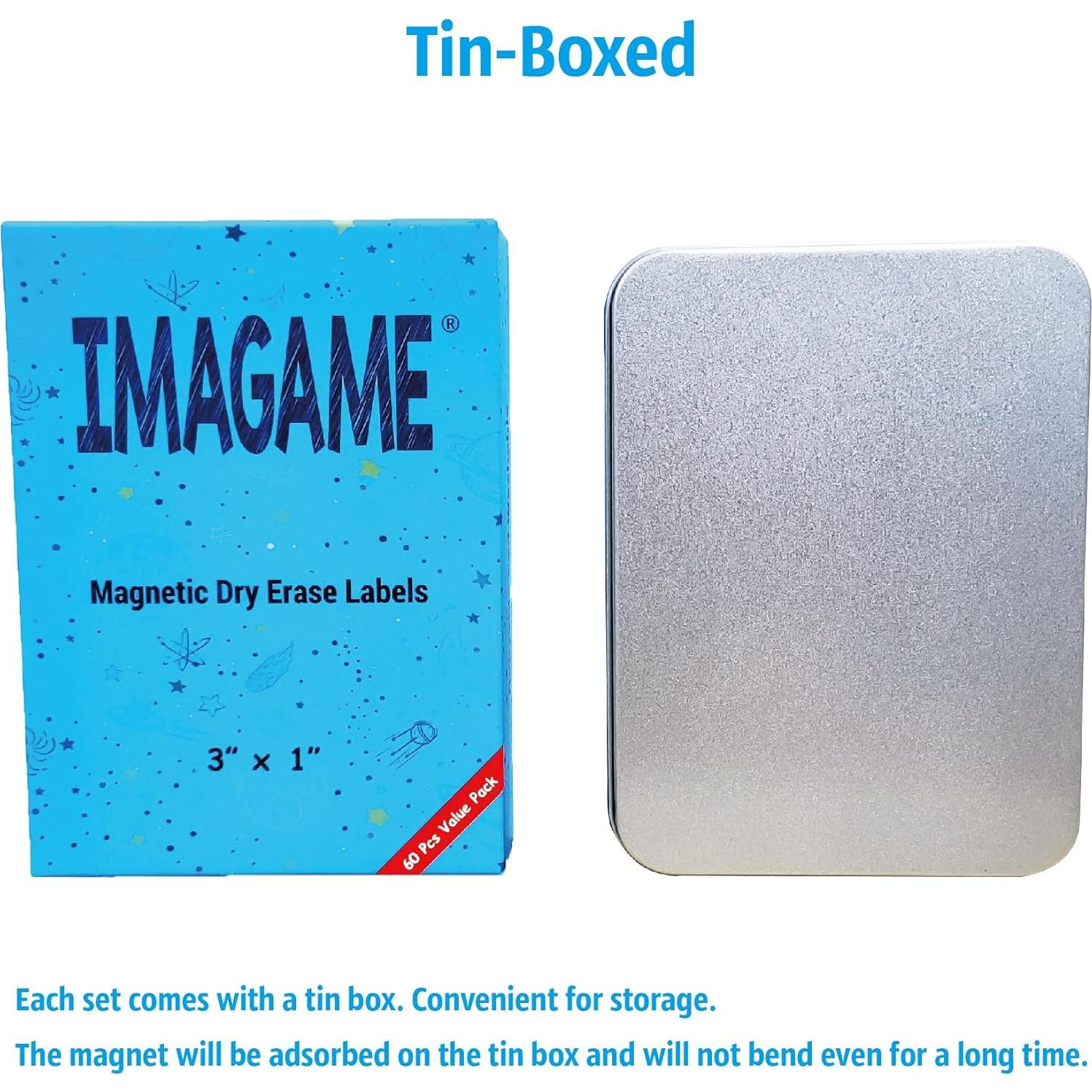 Etiquetas Magnéticas Borrables IMAGAME 7.6x2.5 cm Multicolor 60Pcs