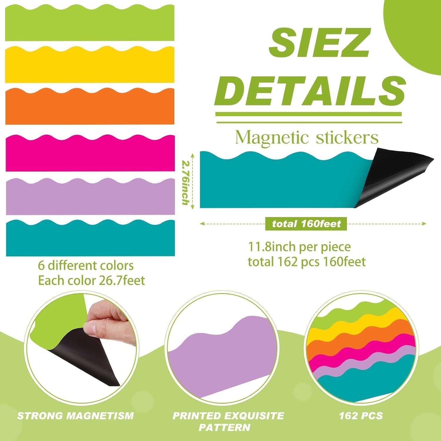 Bordes Magnéticos Tenceur 162 Pcs Color Arcoíris 30x7 cm