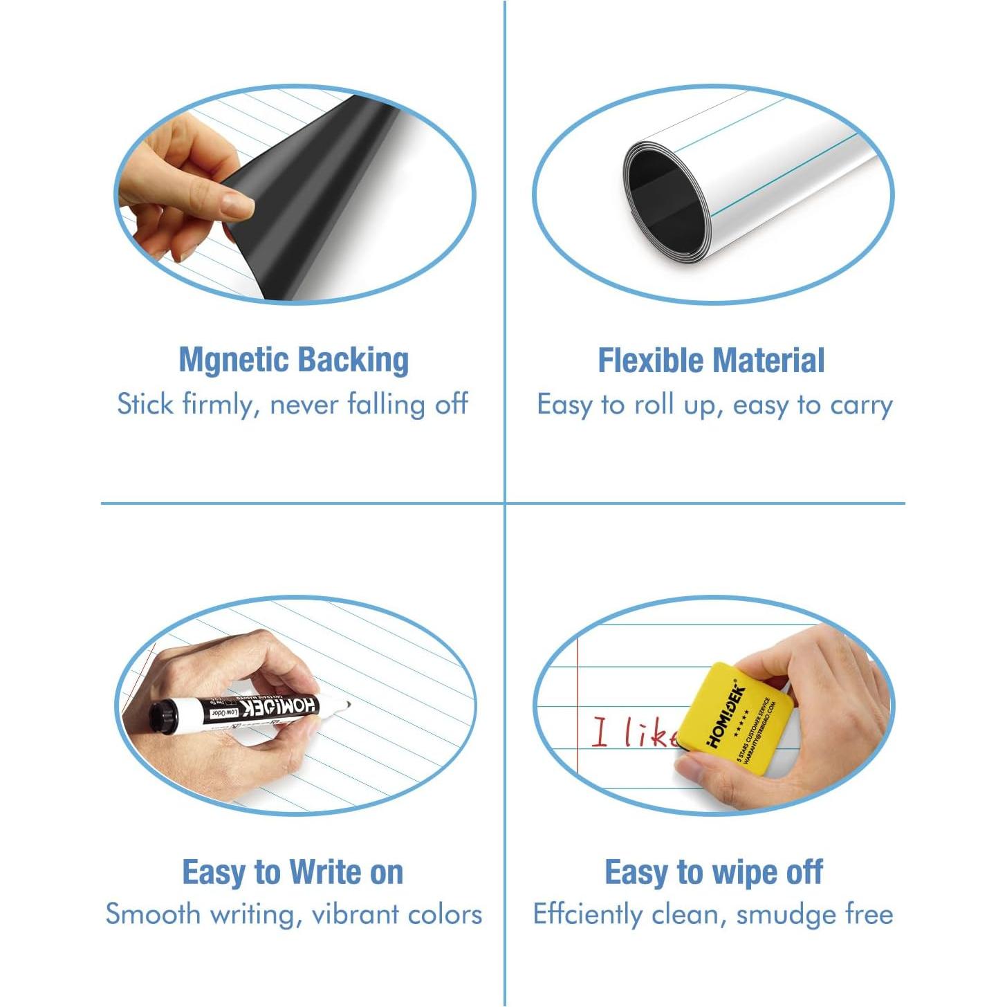 Papel Magnético Borrable HOMiDEK 44.5x61 cm para Aula