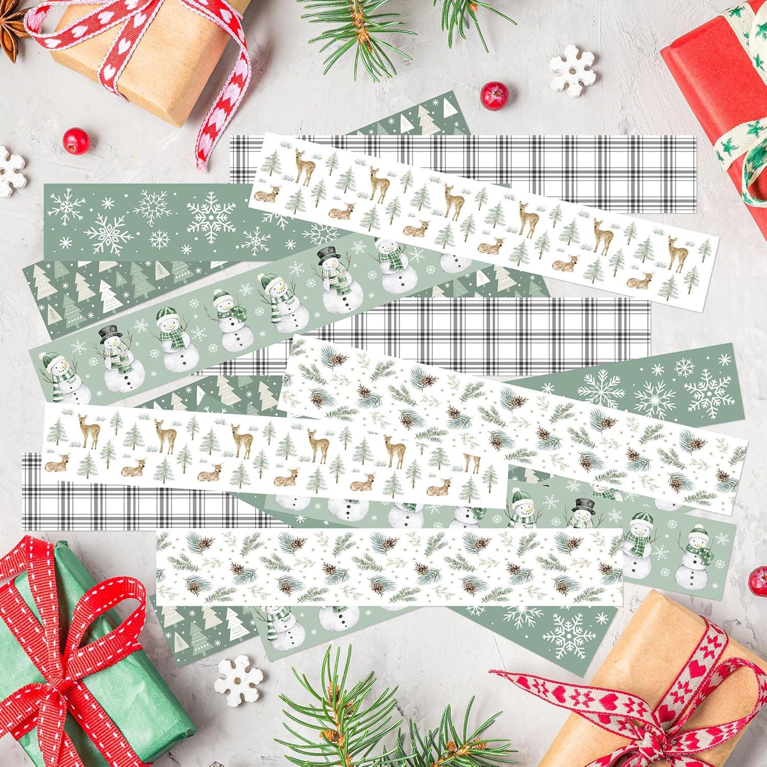 Juego de 24 Bordes Magnéticos Navideños CPicdn Verde Salvia