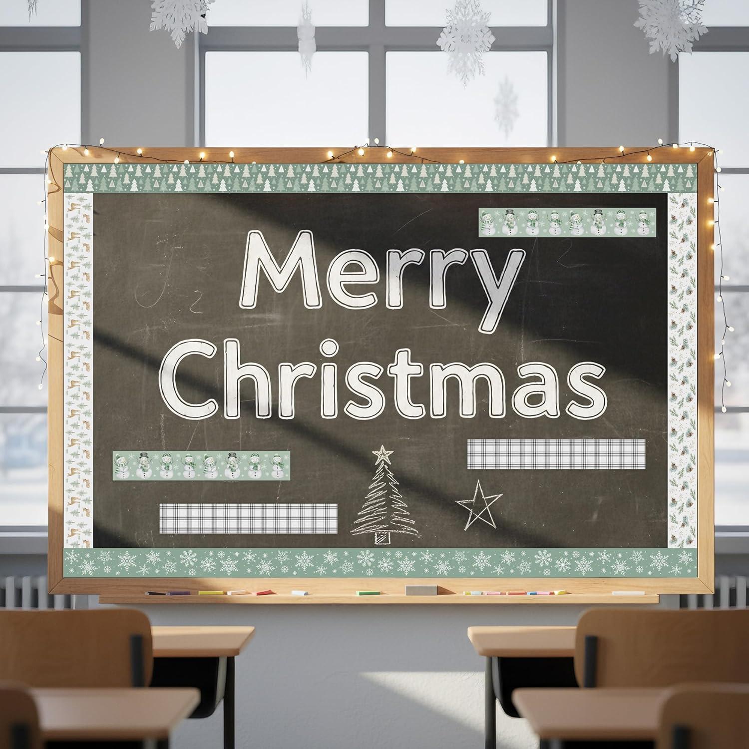 Juego de 24 Bordes Magnéticos Navideños CPicdn Verde Salvia