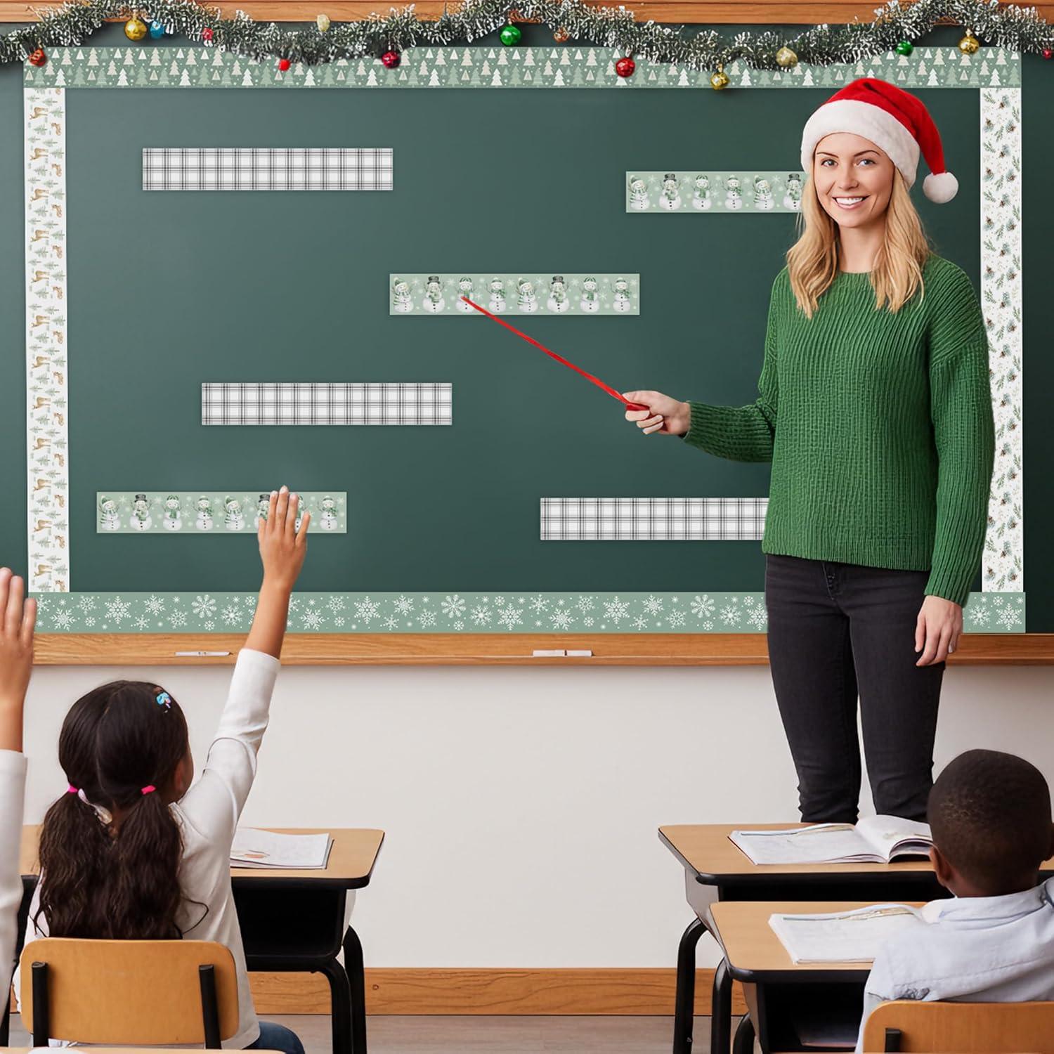 Juego de 24 Bordes Magnéticos Navideños CPicdn Verde Salvia