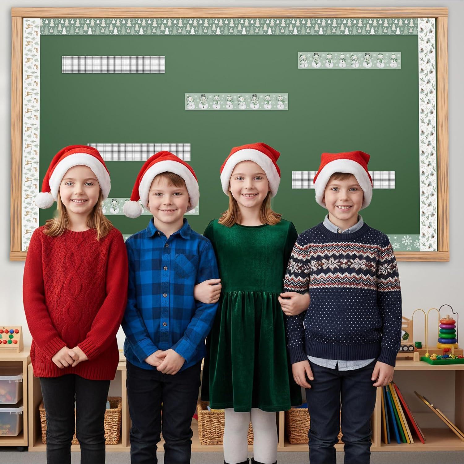 Juego de 24 Bordes Magnéticos Navideños CPicdn Verde Salvia