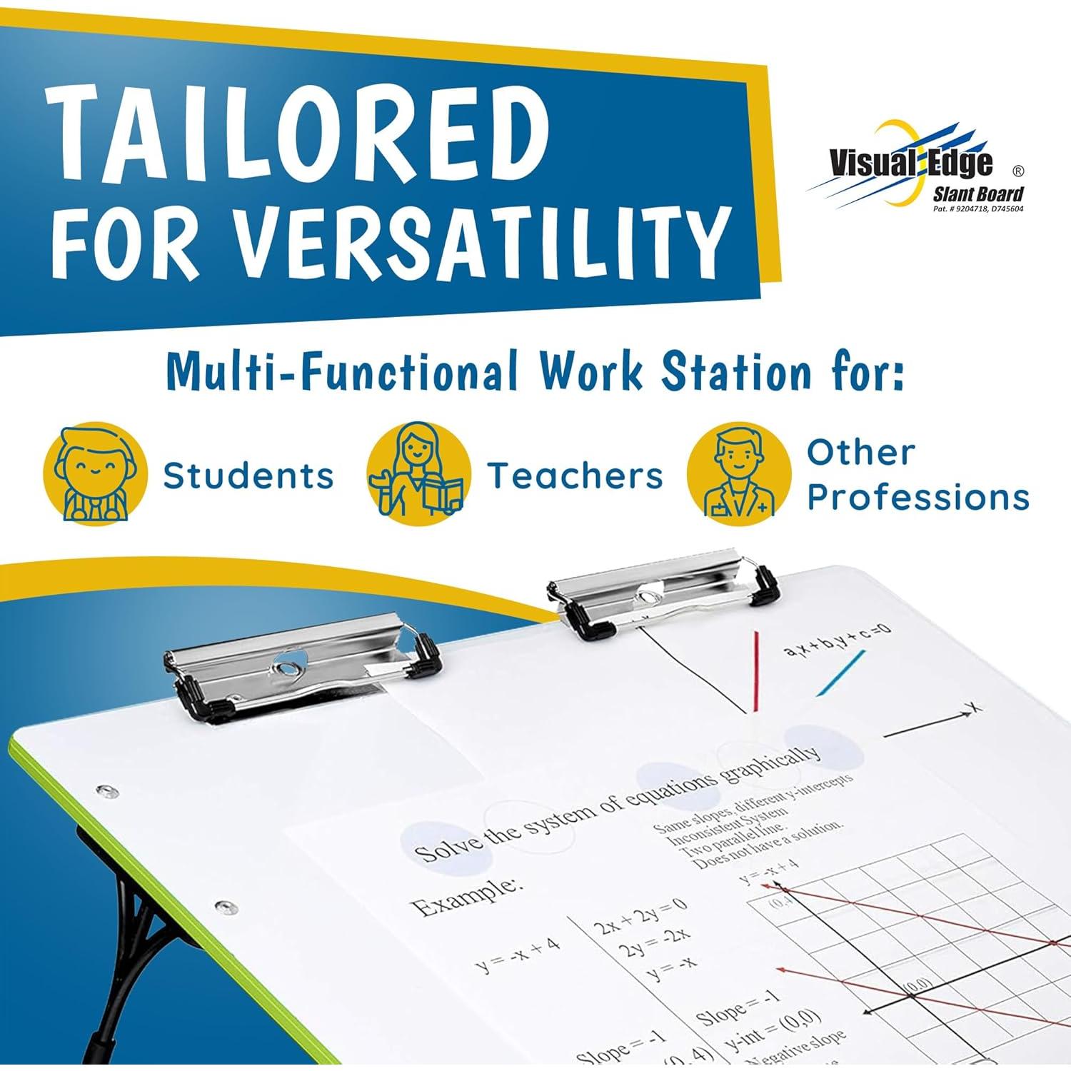 Tablero Inclinado Ergonómico Visual Edge 22° Verde Magnético