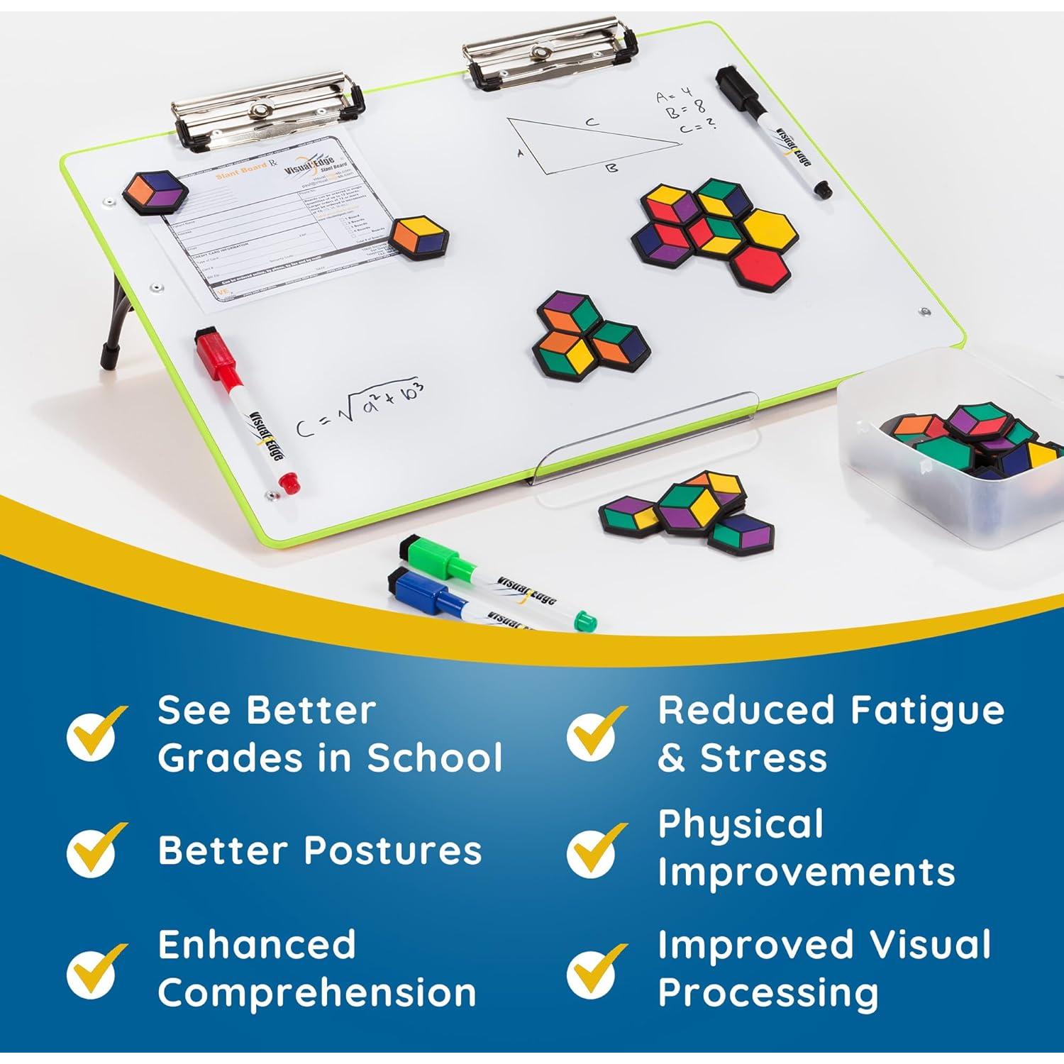 Tablero Inclinado Ergonómico Visual Edge 22° Verde Magnético