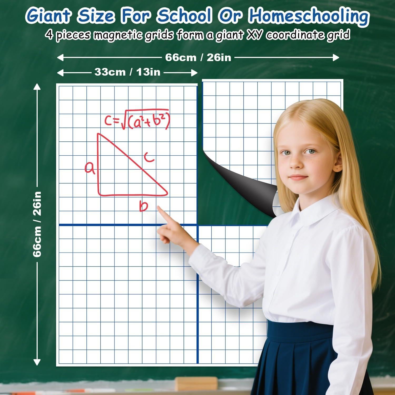 Cuadro de Coordenadas XY Magnético LUHEAGU 66x66cm Reutilizable