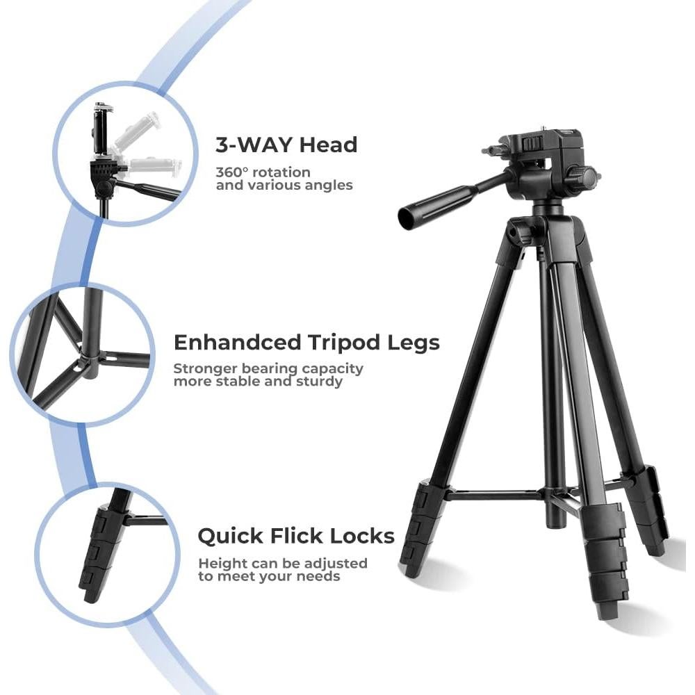Trípode UBeesize 137 cm para Cámara y Teléfono con Bolsa