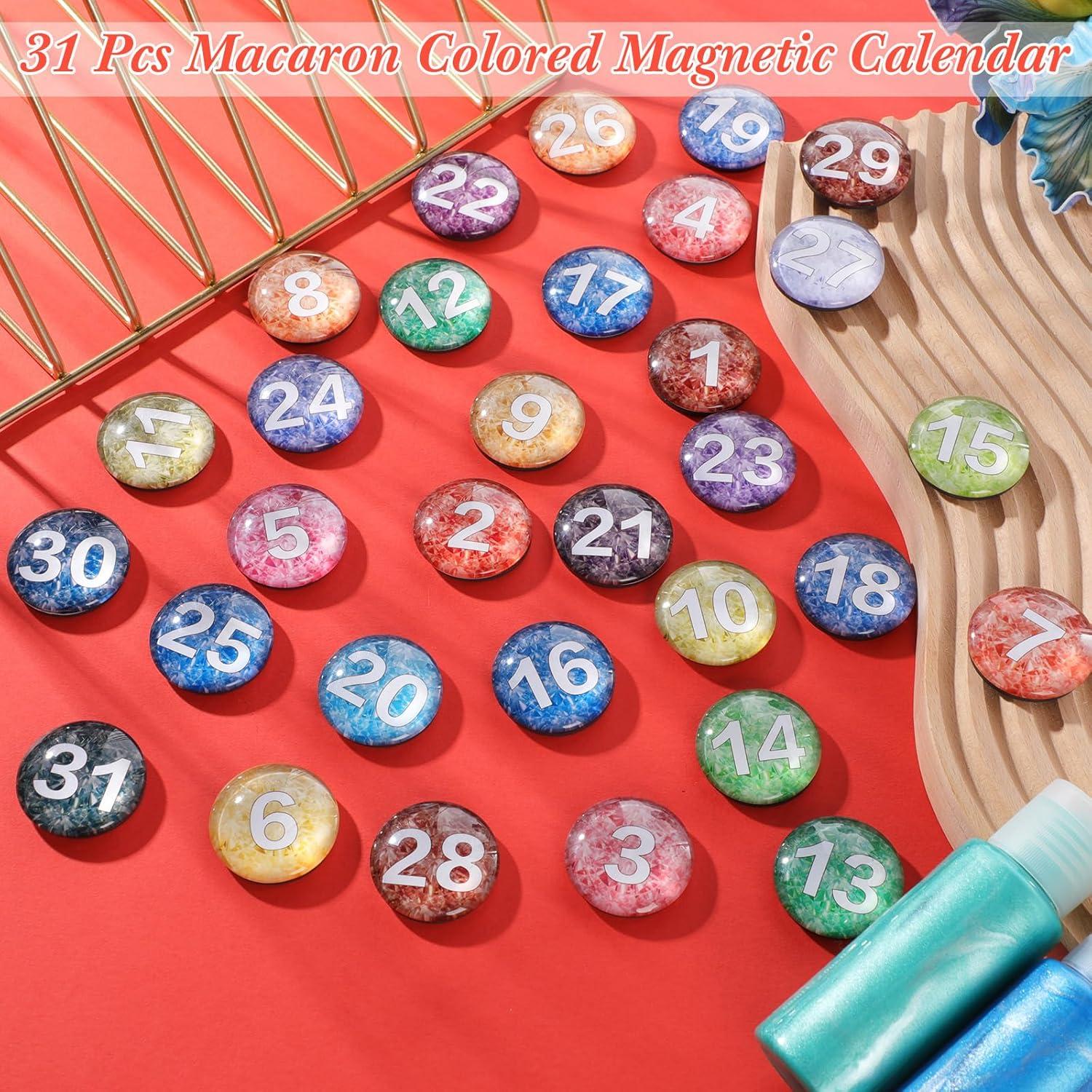 31 Números Magnéticos de Calendario Tellegloww 3.48 cm Vidrio