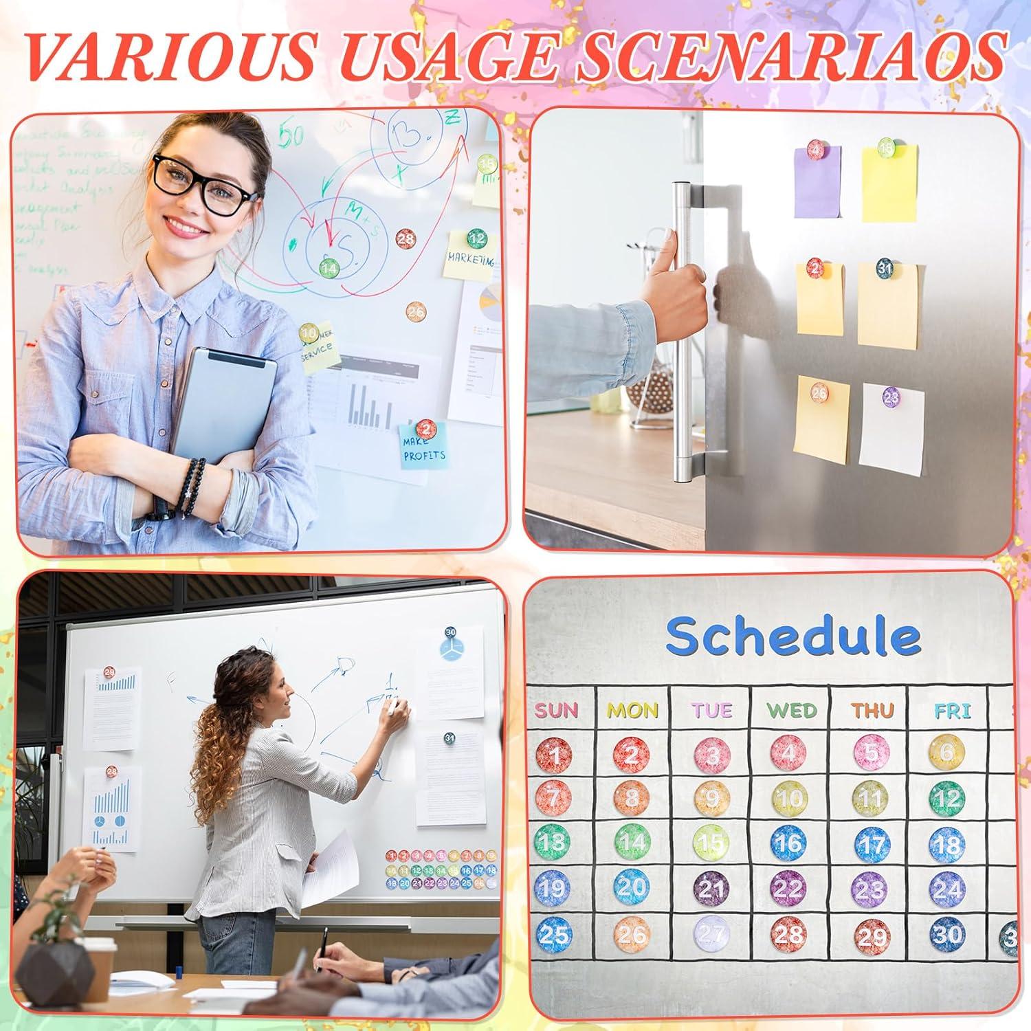 31 Números Magnéticos de Calendario Tellegloww 3.48 cm Vidrio