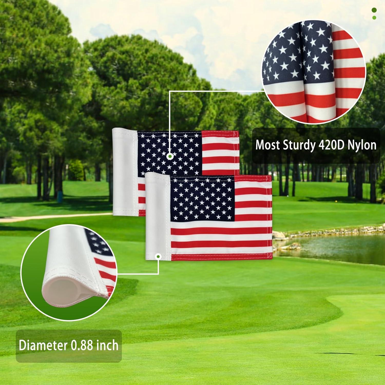 Banderas de Golf Americana AZCOVER 2 Pack 15.24x20.32 cm