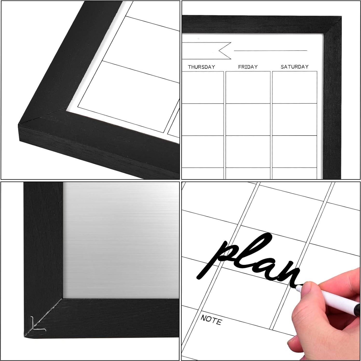 Calendario Mensual Borrado en Seco TORASO 27 x 37 cm Negro