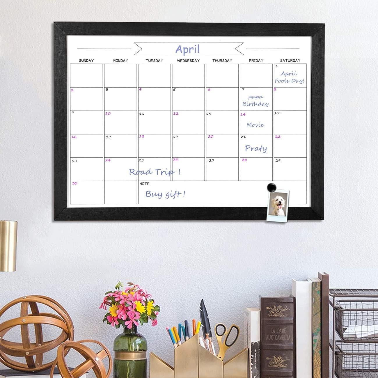 Calendario Mensual Borrado en Seco TORASO 27 x 37 cm Negro