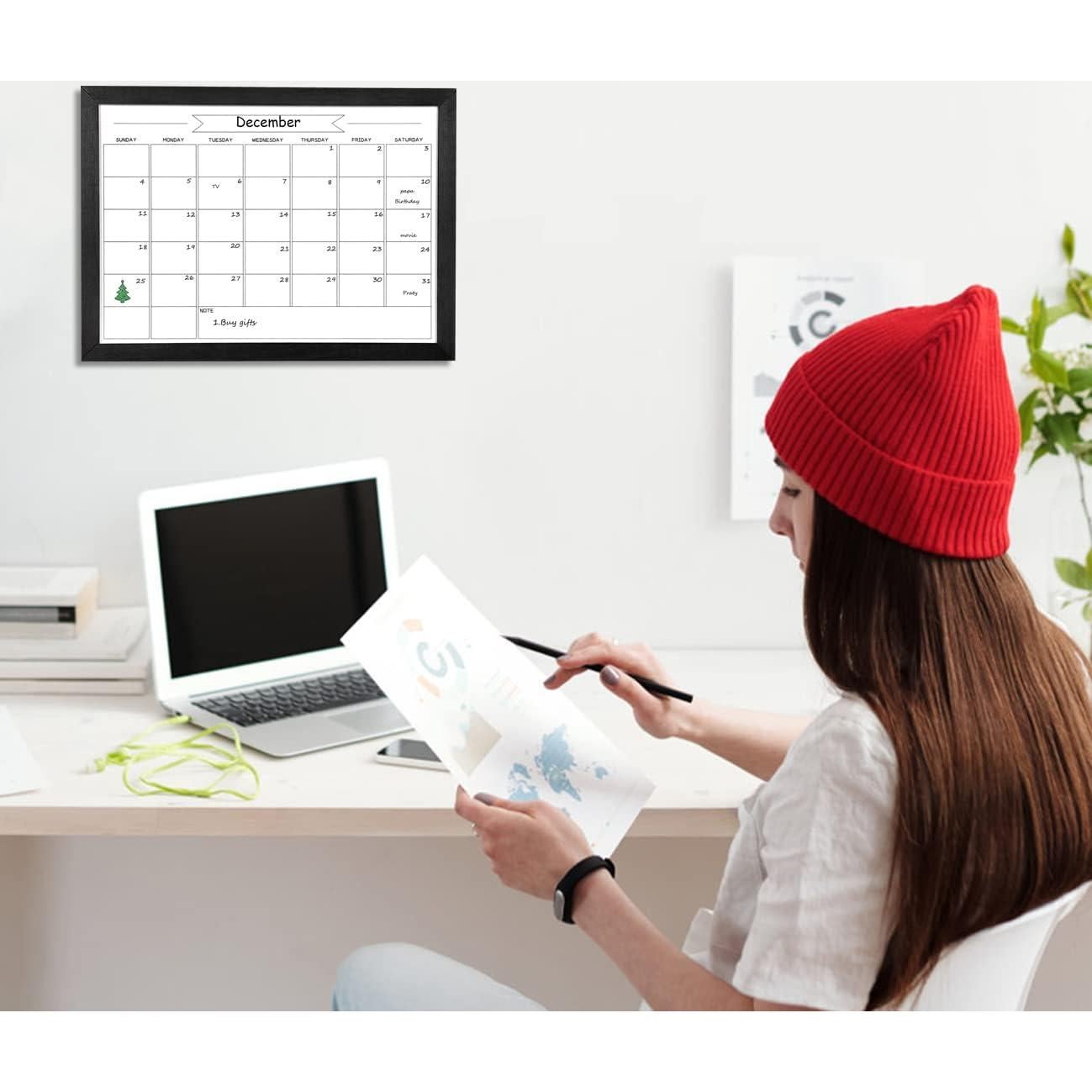 Calendario Mensual Borrado en Seco TORASO 27 x 37 cm Negro