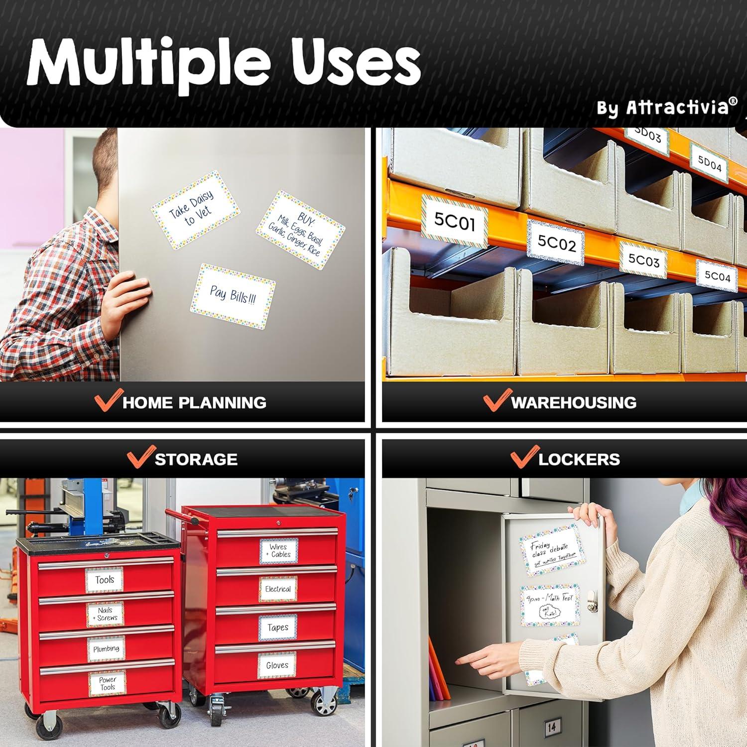 Etiquetas Magnéticas Borrables Attractivia 14.2 x 9.4 cm, 36 Pzas