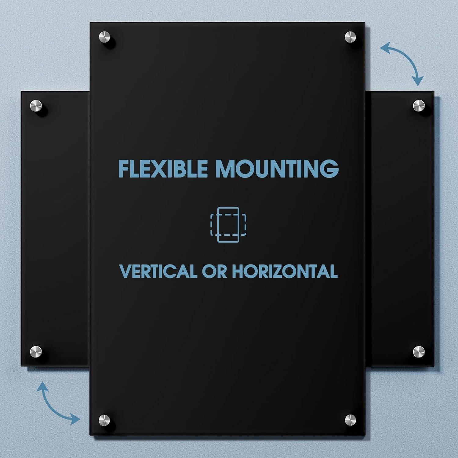 Pizarra Magnética de Vidrio MaxGear 91x61 cm Negra con Accesorios