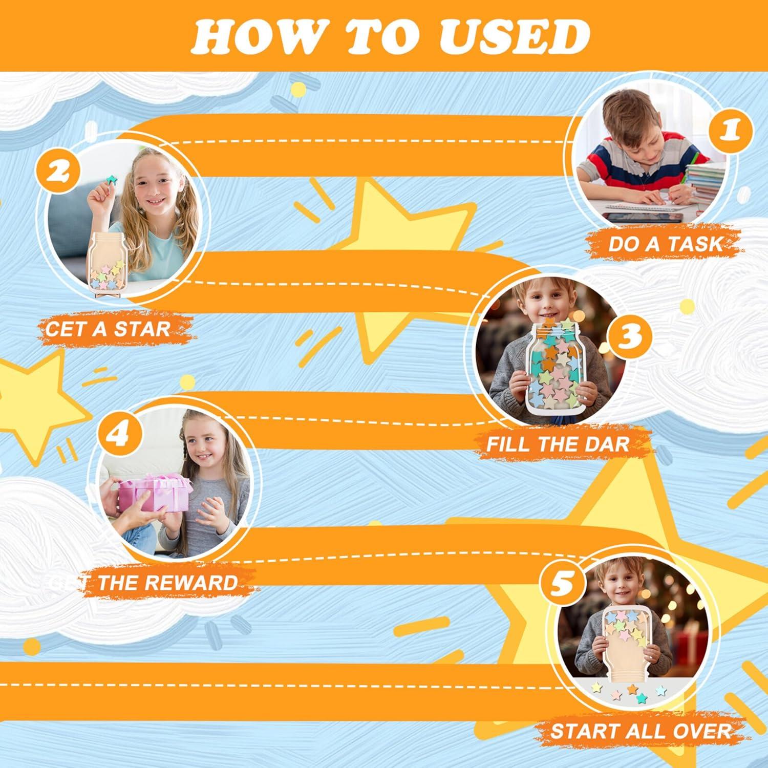 Tarro de Recompensas Magnético Genérico Madera Natural 15x20cm