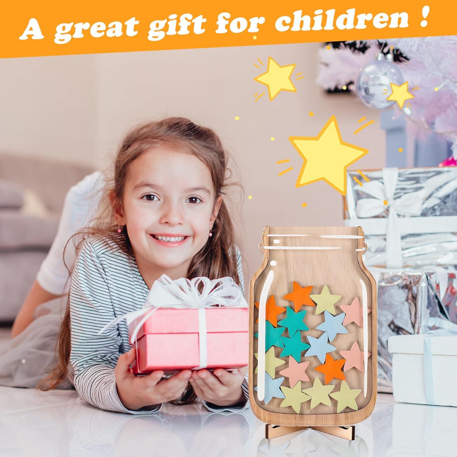 Tarro de Recompensas Magnético Genérico Madera Natural 15x20cm