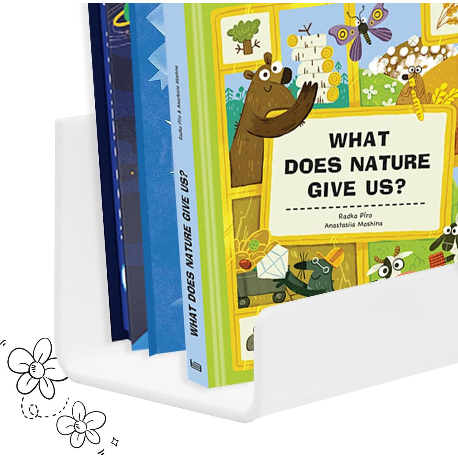 Estantes Magnéticos PruQuaiy - Paquete de 2, 42.9x5.1cm, Blanco