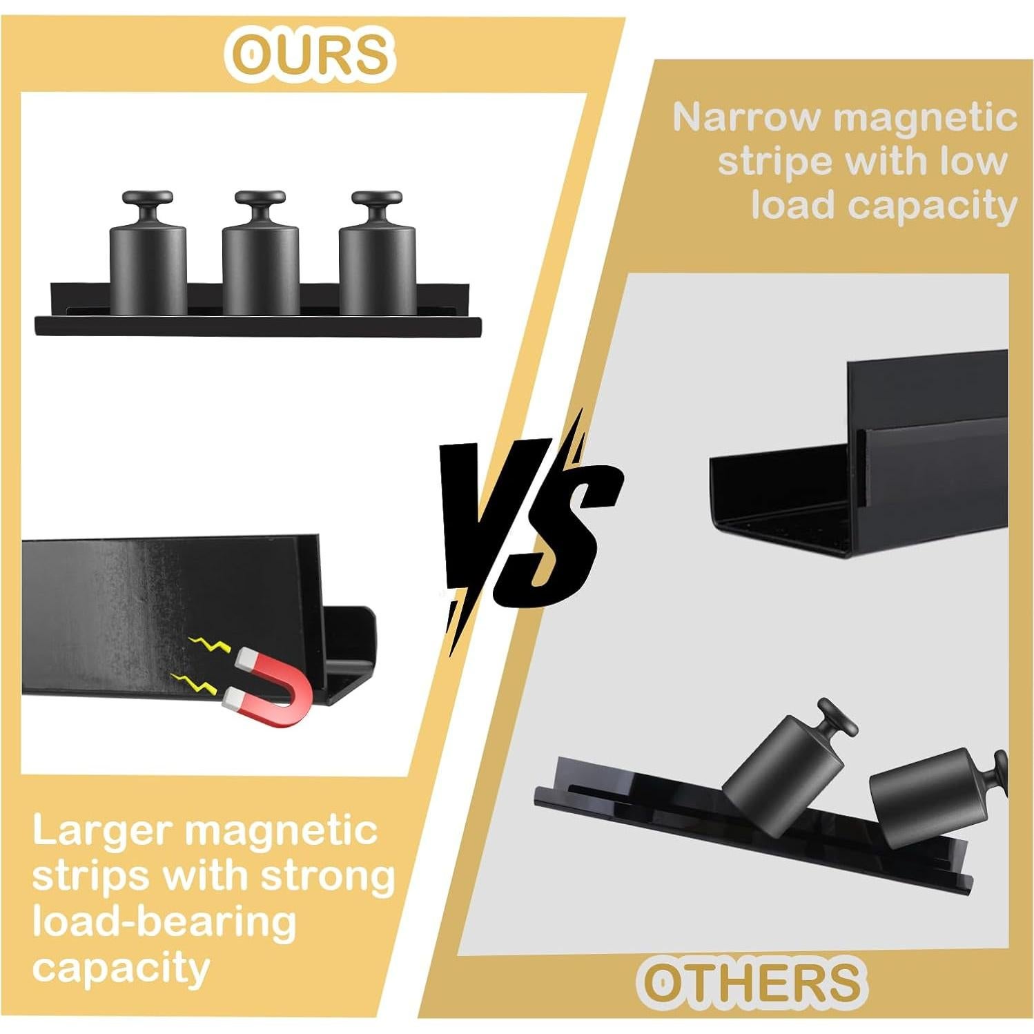 Estantes Magnéticos KRYPTNXS para Libros - Paquete de 2, Negro