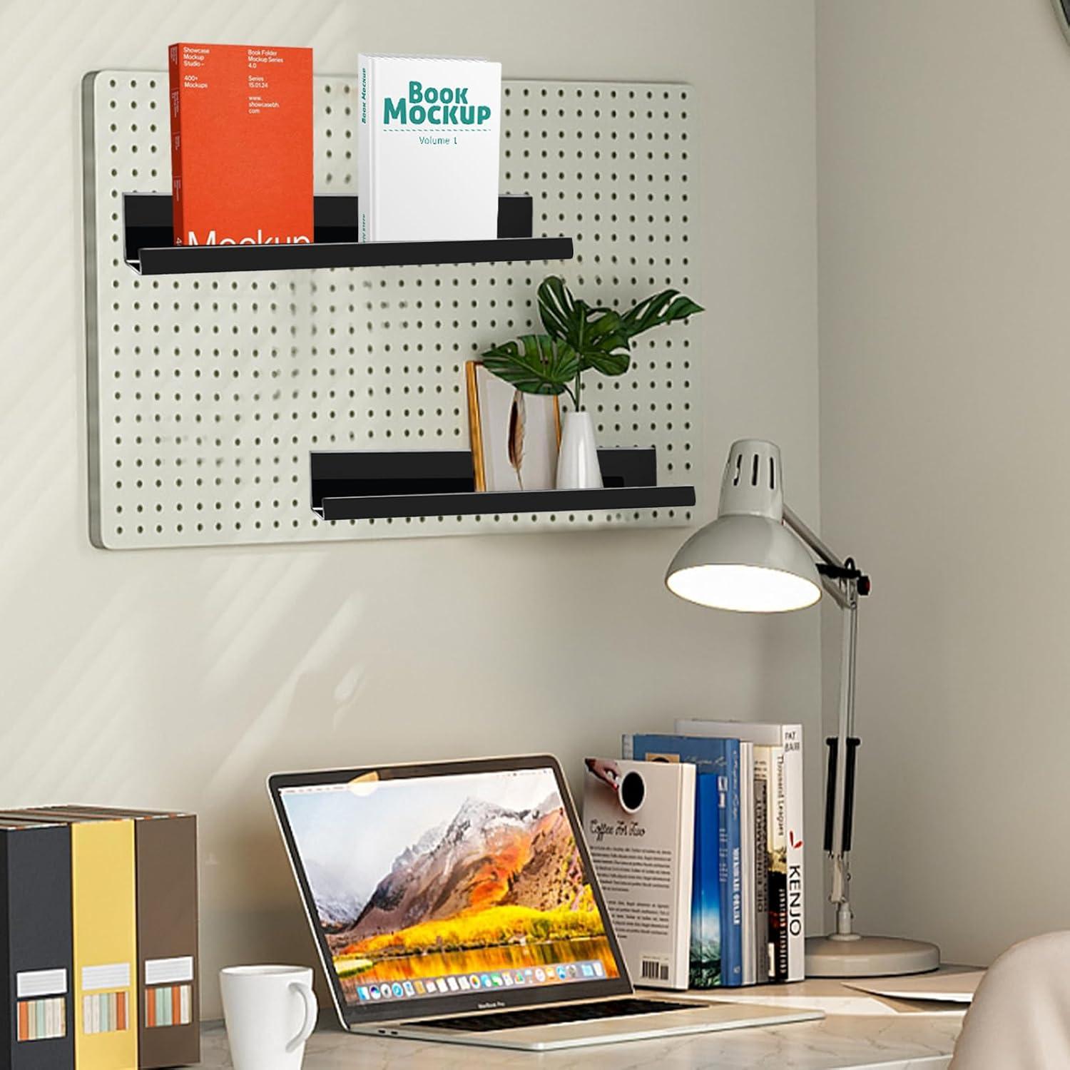 Estantes Magnéticos KRYPTNXS para Libros - Paquete de 2, Negro