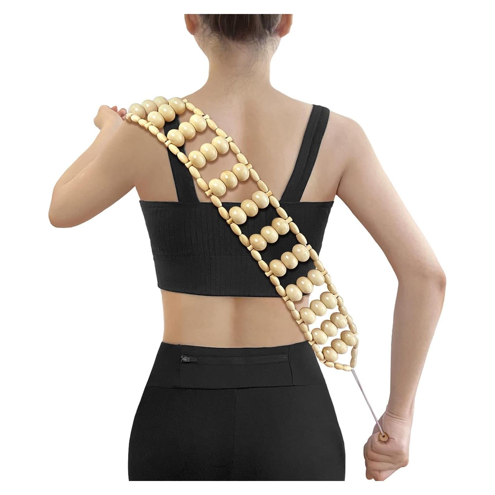 Rodillo de Masaje Manual de Madera Deston 71 cm Alivio Dolor