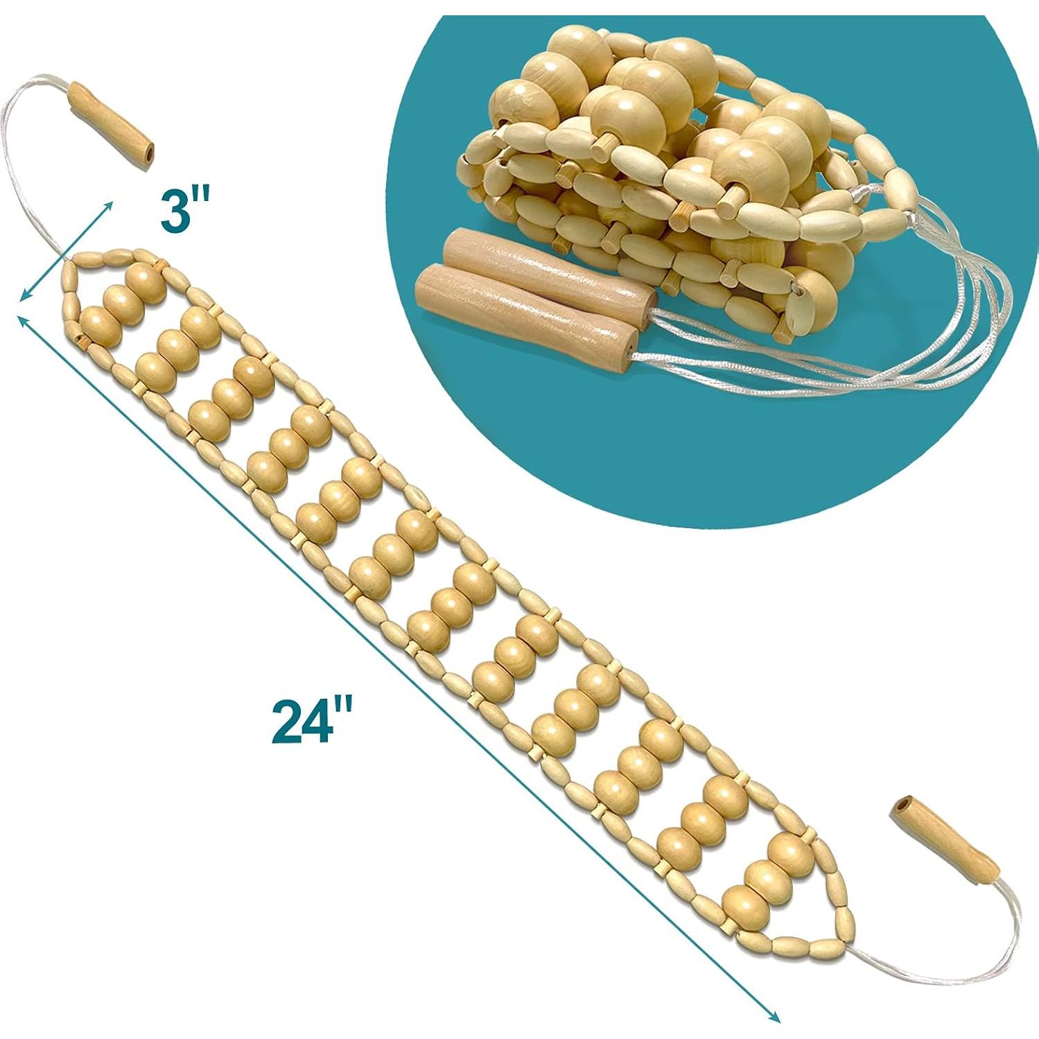 Rodillo de Masaje Manual de Madera Deston 71 cm Alivio Dolor