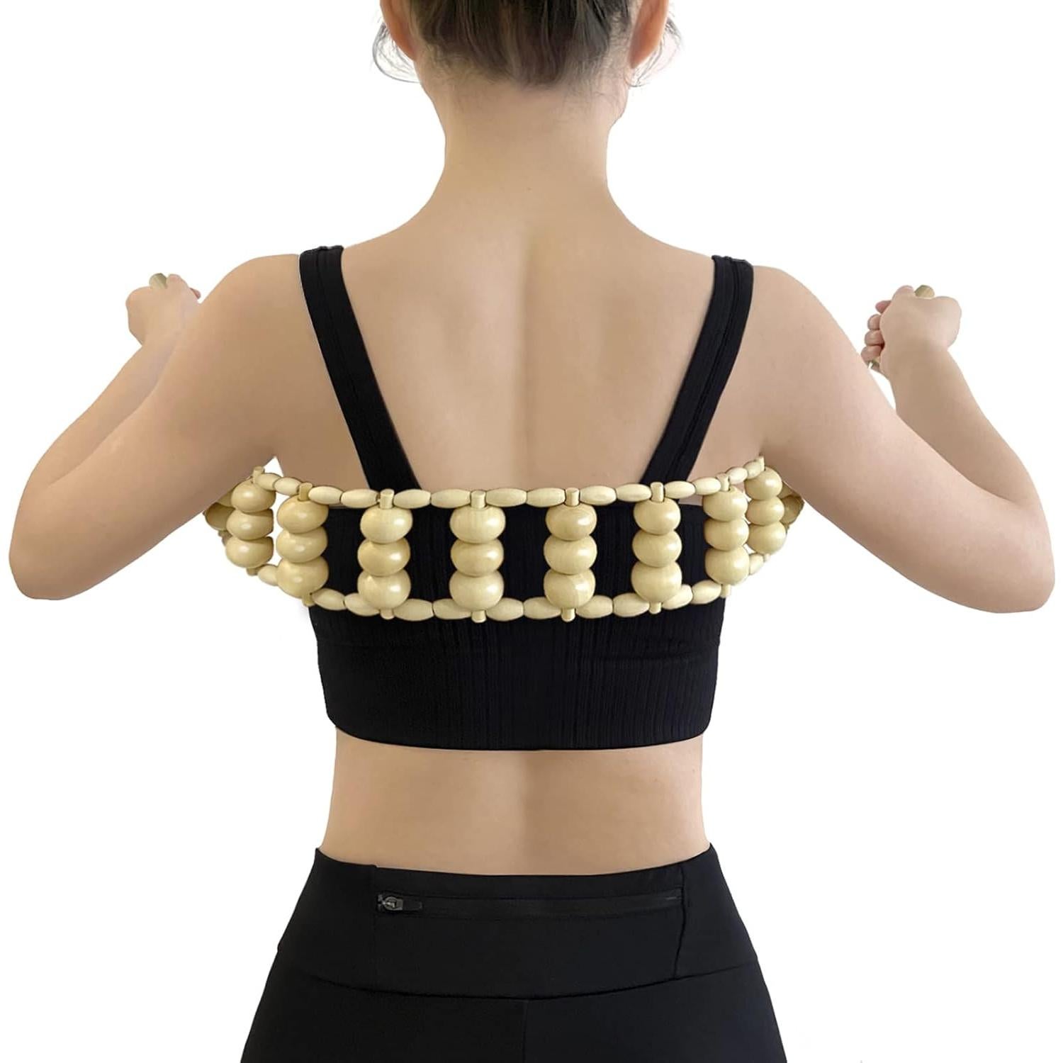 Rodillo de Masaje Manual de Madera Deston 71 cm Alivio Dolor