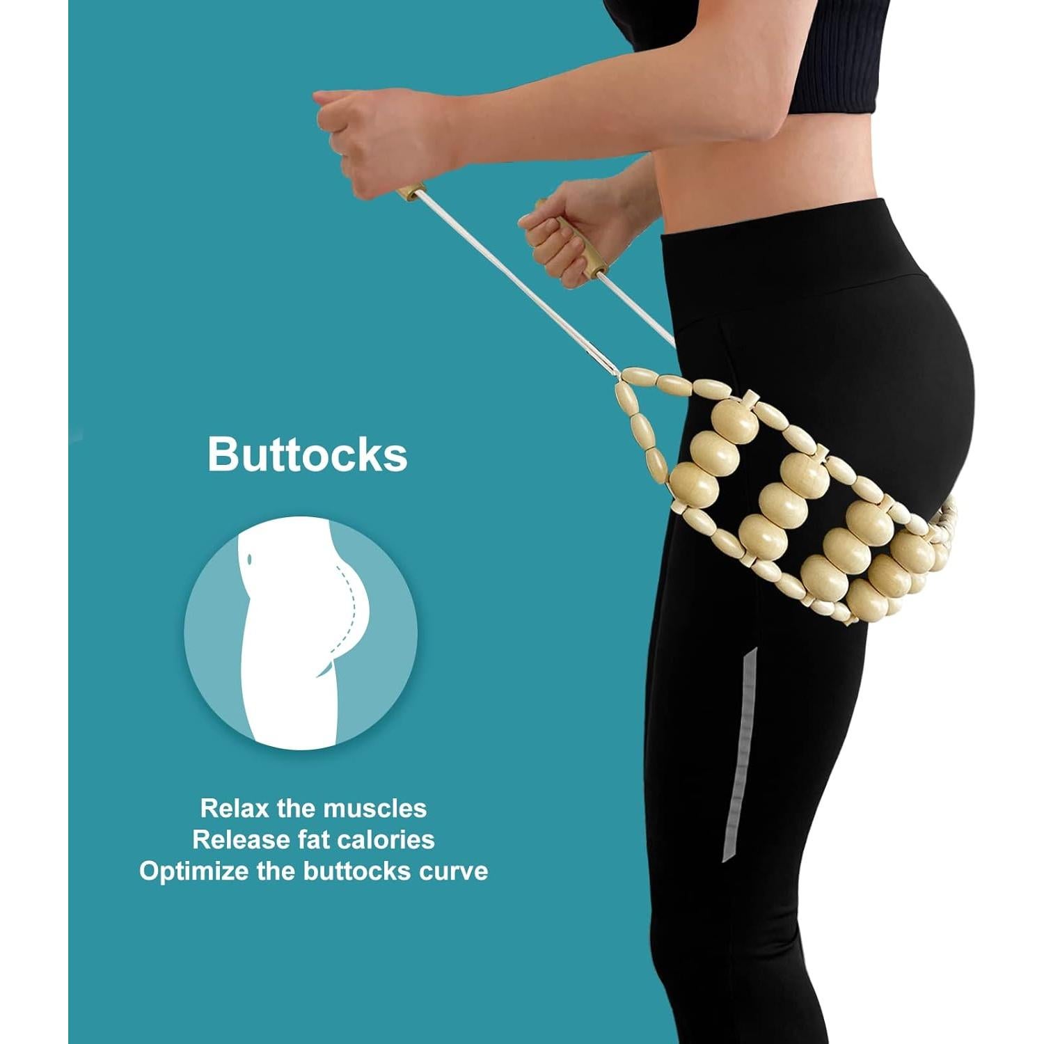 Rodillo de Masaje Manual de Madera Deston 71 cm Alivio Dolor