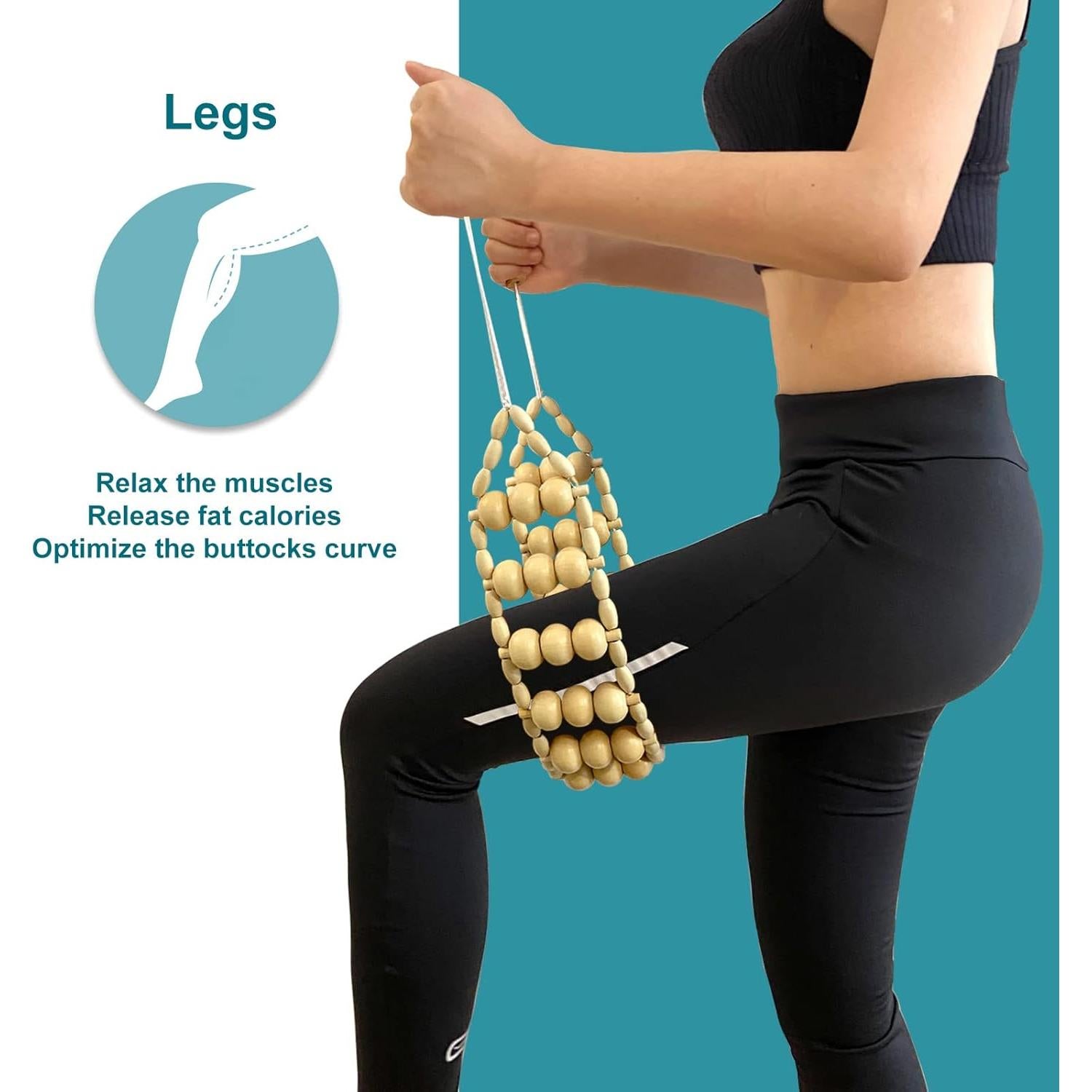 Rodillo de Masaje Manual de Madera Deston 71 cm Alivio Dolor