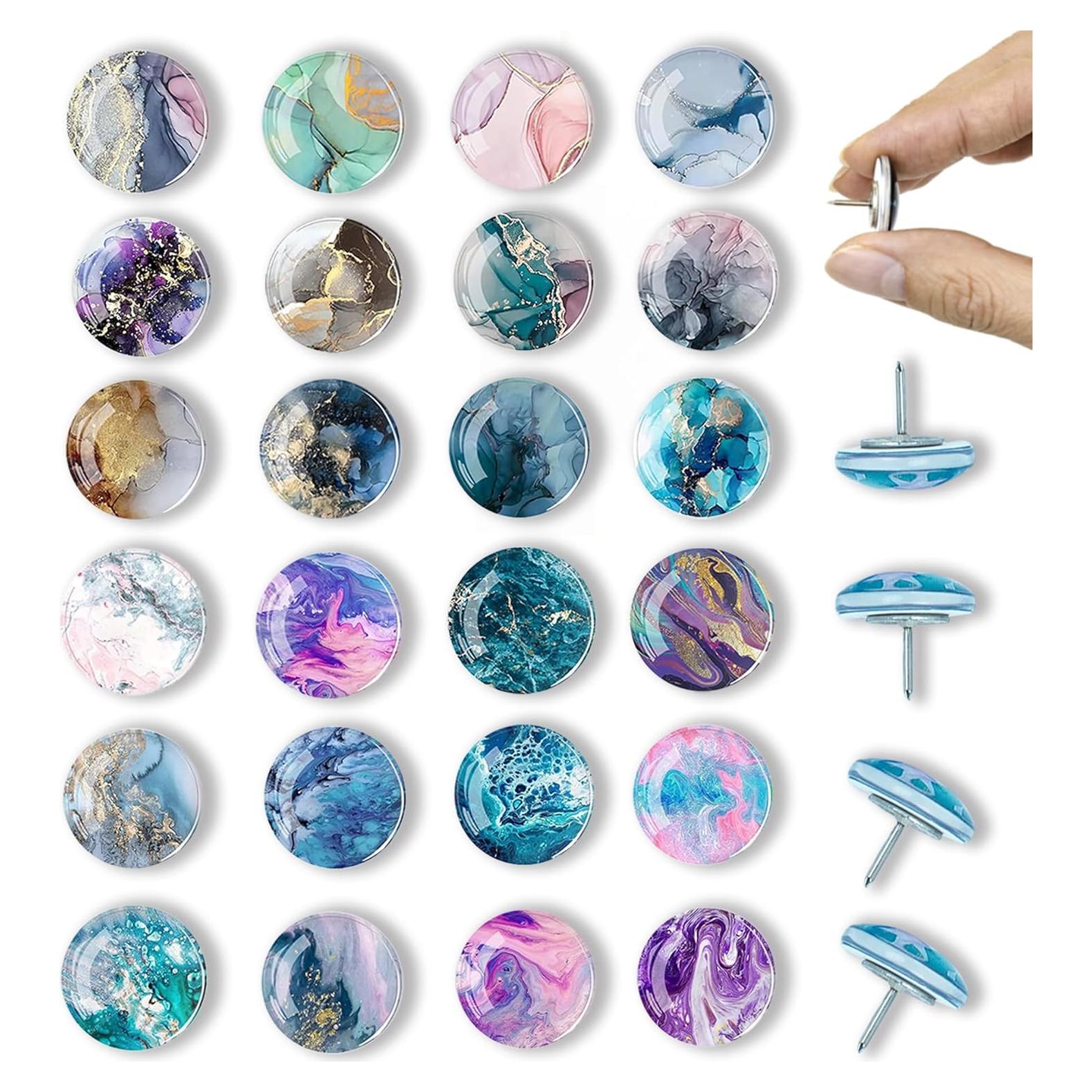 Chinchetas Decorativas Tandarui Patrón Mármol - 24 Piezas