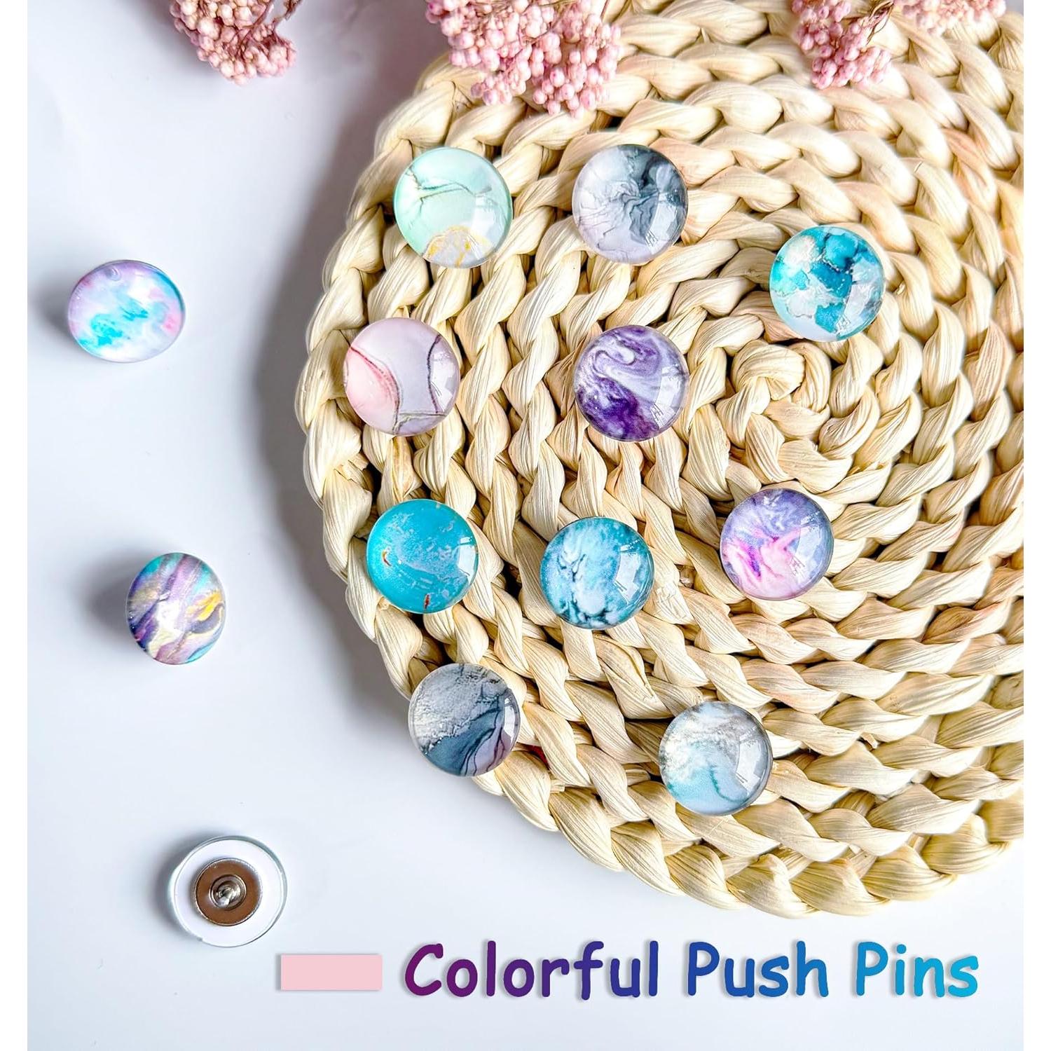 Chinchetas Decorativas Tandarui Patrón Mármol - 24 Piezas