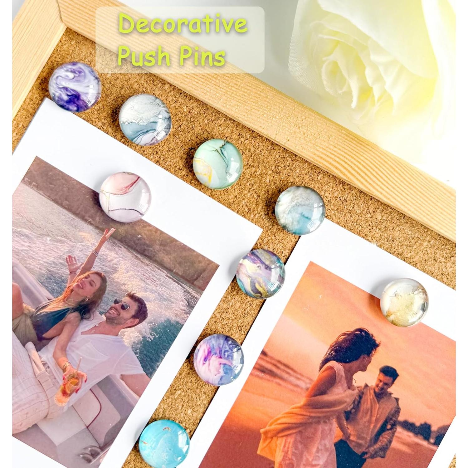 Chinchetas Decorativas Tandarui Patrón Mármol - 24 Piezas