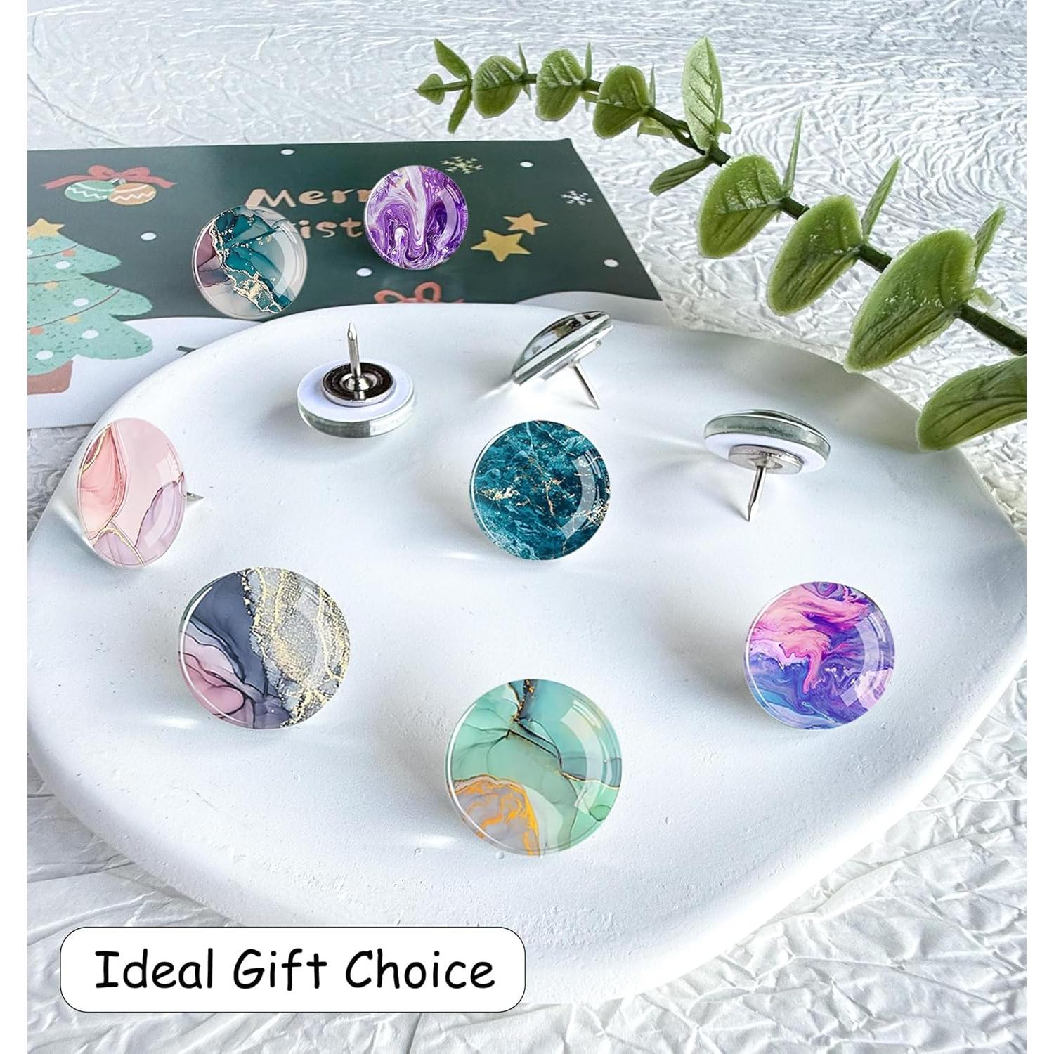 Chinchetas Decorativas Tandarui Patrón Mármol - 24 Piezas