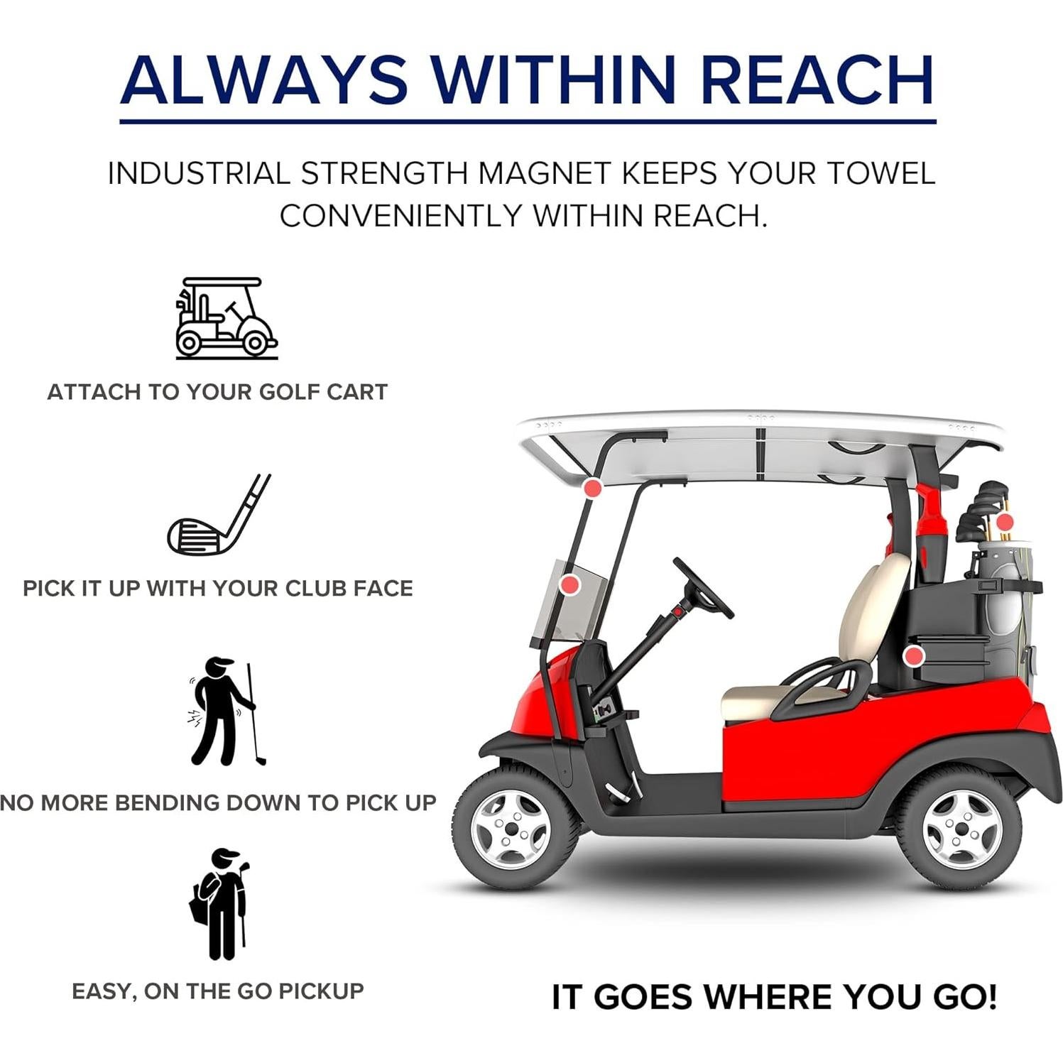 Toalla de Golf Magnética Dynasty Golf Microfibra Azul 43x31cm