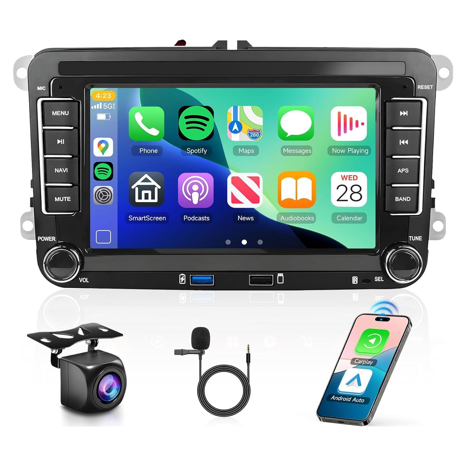 Estéreo de Coche Podofo 7" Android 13 GPS Bluetooth Carplay